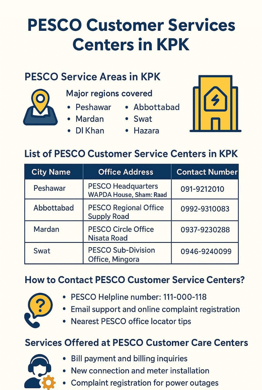 PESCO Customer Service Centers in KPK